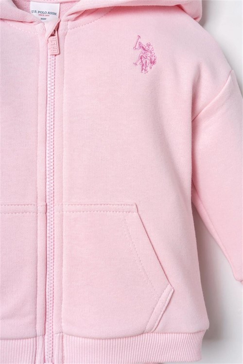 U.S Polo Assn Kız Bebek 2li Ceket Alt Takım Pembe USB3246