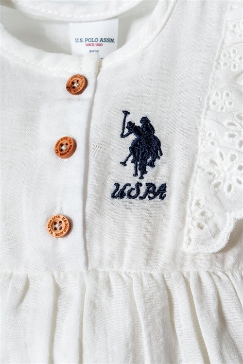 U.S Polo Assn. Kız Bebek Alt Üst Takım Beyaz USB2966