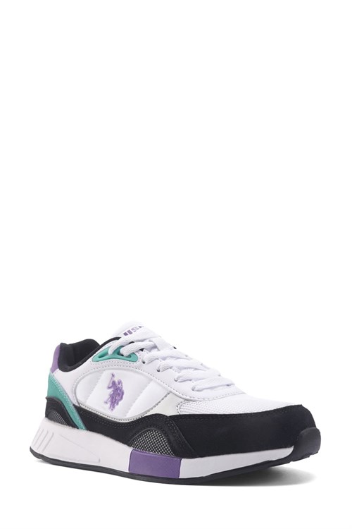 U.S. Polo Assn. Kız Çocuk Lemar JR 4FX Spor Ayakkabı Beyaz-Lila  101510124