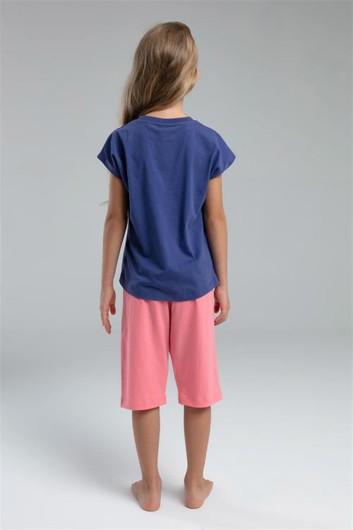 U.S. Polo Assn. Kız Çocuk Tişört Kapri Takım Koyu İndigo US2068-G