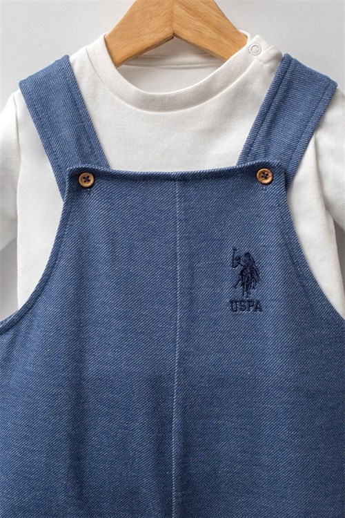U.S. Polo Assn. Erkek Bebek Salopet Body Takım Mavi USB2599