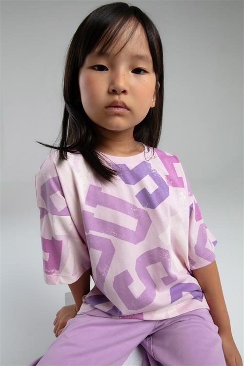 U.S. Polo Assn. Kız Çocuk Bermuda Tişört Şort Takım Toz Pembe US2085-4