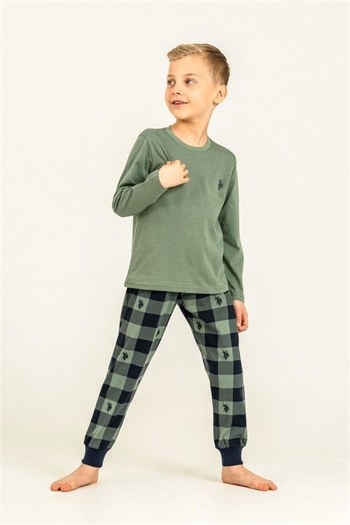 U.S. Polo Assn. Erkek Çocuk Pijama Takımı Yeşil US2647-4