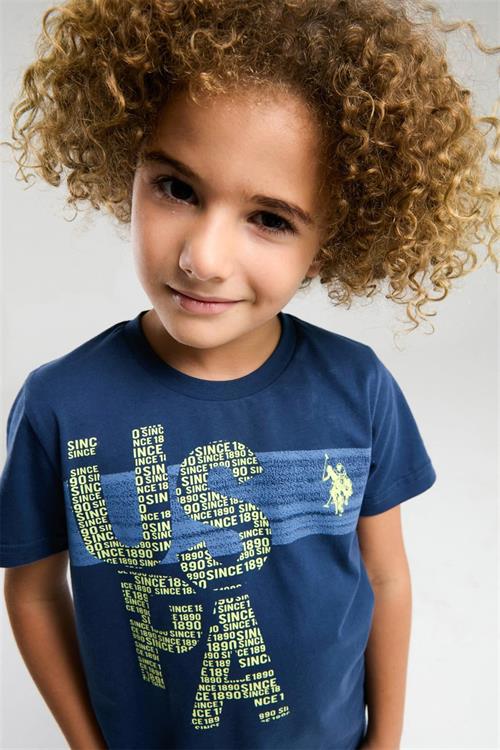 U.S. Polo Assn. Erkek Çocuk Bermuda Tişört Şort Takım Koyu İndigo US2056-4