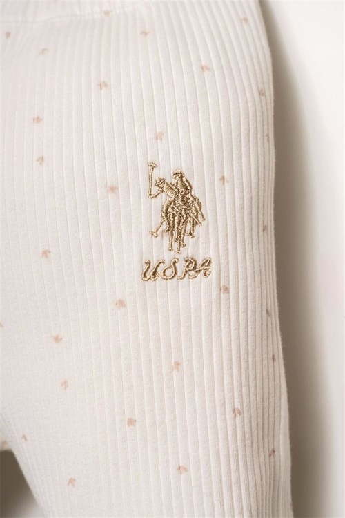 U.S. Polo Assn. Kız Bebek Gömlek Pijama Takımı Beyaz USB2952
