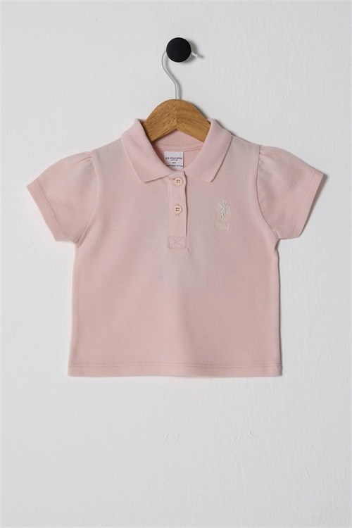 U.S. Polo Assn. Kız Bebek Polo Yaka Tişört Pudra USB2513