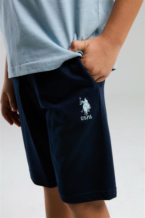 U.S. Polo Assn. Erkek Çocuk Bermuda Tişört Şort Takım Soft Mavi US2025-4