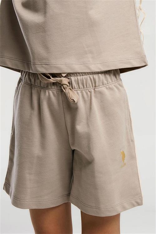 U.S. Polo Assn. Kız Çocuk Tişört Şort Takım Kum US2082-4