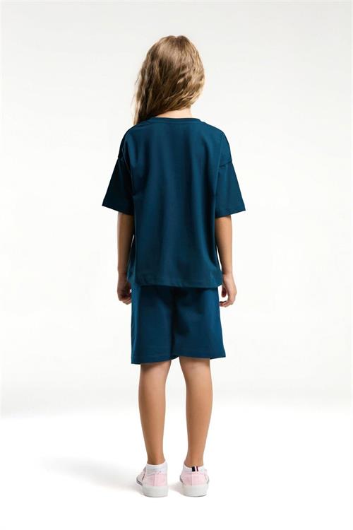 U.S. Polo Assn. Kız Çocuk Bermuda Tişört Şort Takım Lacivert US2080-4 
