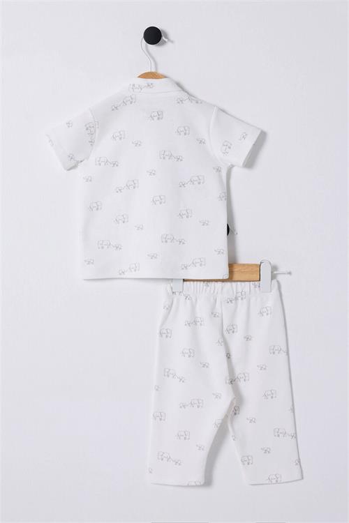 U.S. Polo Assn. Erkek Bebek Pijama Takımı Beyaz USB2329