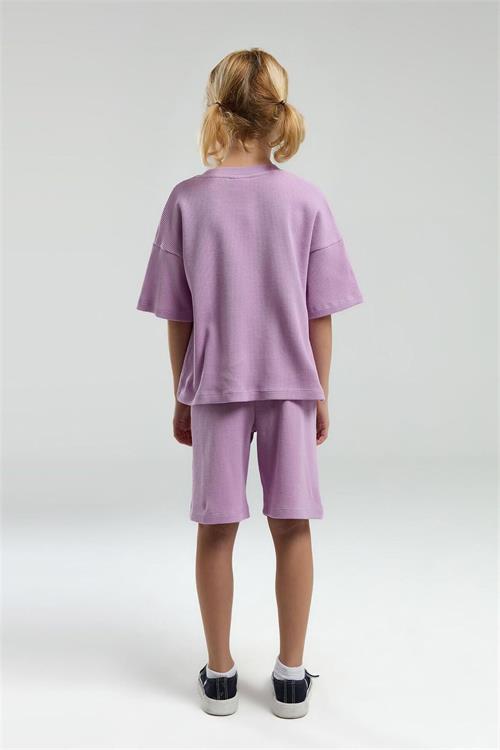 U.S. Polo Assn. Kız Çocuk Bermuda Tişört Şort Takım Mauve US2065-4