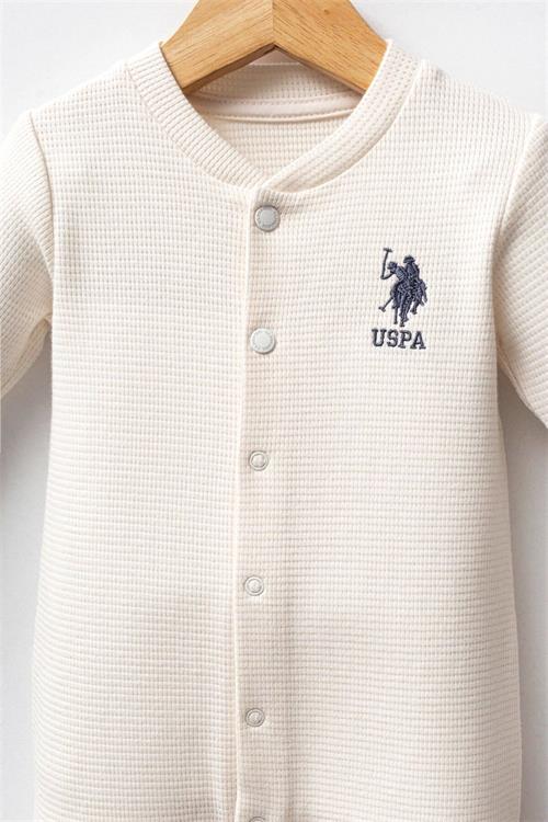 U.S. Polo Assn. Erkek Bebek 10lu Hastane Çıkış Seti Ekru USB2602