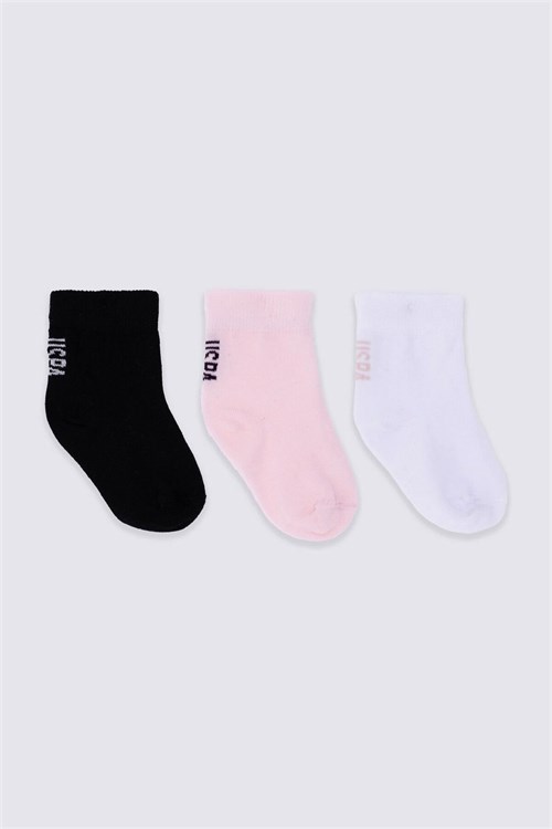 U.S. Polo Assn. Kız Bebek 3lü Çorap Set Renkli USB2209