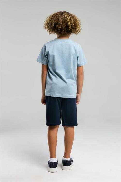 U.S. Polo Assn. Erkek Çocuk Bermuda Tişört Şort Takım Soft Mavi US2025-4