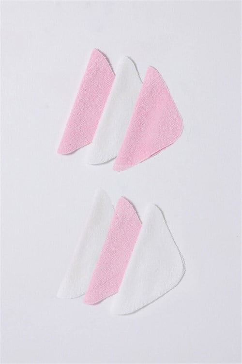U.S. Polo Assn. Kız Bebek 6lı Ağız Mendili Set Pembe-Beyaz USB2493