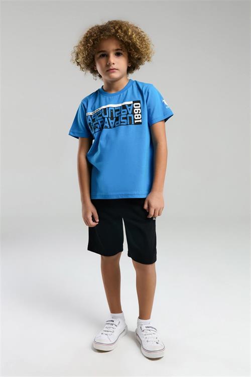 U.S. Polo Assn. Erkek Çocuk Bermuda Tişört Şort Takım Cobalt US2051-4
