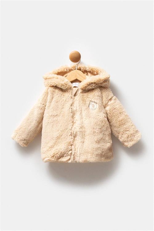 U.S. Polo Assn. Kız Bebek Peluş Mont Bej USB2780