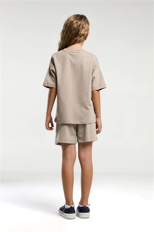 U.S. Polo Assn. Kız Çocuk Tişört Şort Takım Kum US2082-4