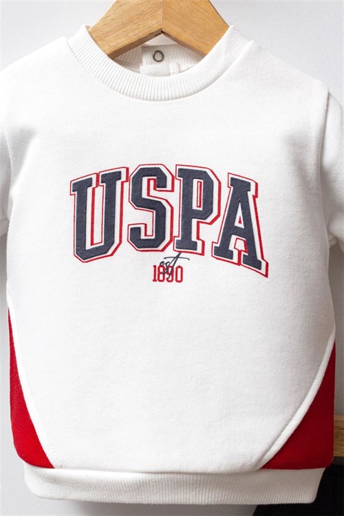 U.S. Polo Assn. Erkek Bebek Alt Üst Takım Beyaz USB2567