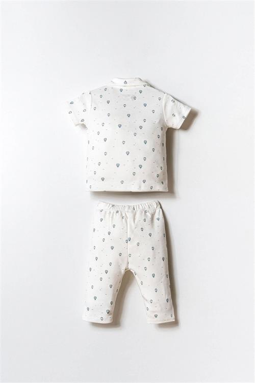 U.S. Polo Assn. Erkek Bebek Gömlek Pijama Takımı Beyaz USB2852