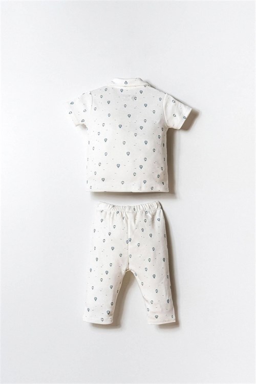 U.S. Polo Assn. Erkek Bebek Gömlek Pijama Takımı Beyaz USB2852