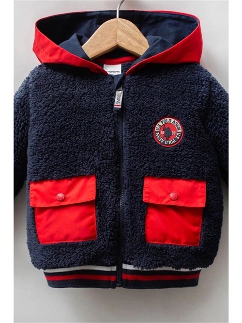U.S. Polo Assn. Erkek Bebek Peluş Mont Lacivert USB2538