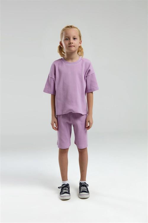 U.S. Polo Assn. Kız Çocuk Bermuda Tişört Şort Takım Mauve US2065-G