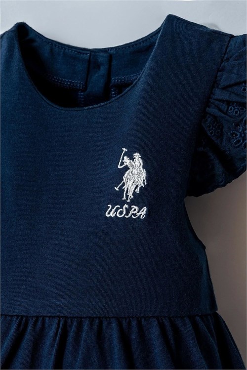 U.S. Polo Assn. Kız Bebek Fistolu Elbise Lacivert USB2962