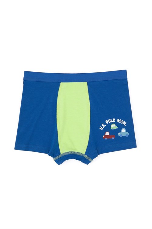 U.S. Polo Assn. Erkek Çocuk Desenli 3lü Boxer Set Cobalt US2247