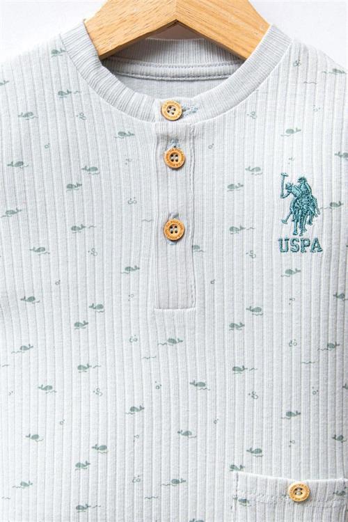 U.S. Polo Assn. Erkek Bebek Tulum Su Yeşili USB2312