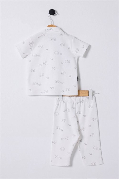 U.S. Polo Assn. Erkek Bebek Pijama Takımı Beyaz USB2329