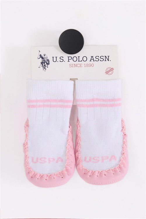 U.S. Polo Assn. Kız Bebek Çarık Çorap Pembe USB2800