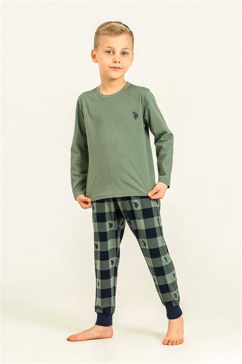 U.S. Polo Assn. Erkek Çocuk Pijama Takımı Yeşil US2647-4