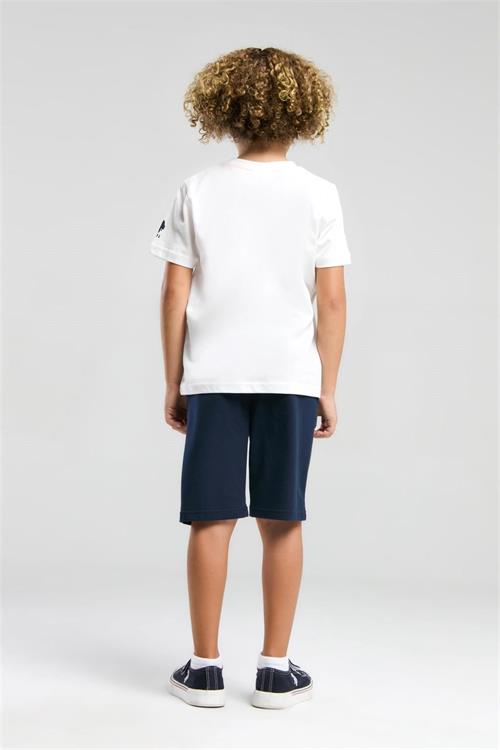 U.S. Polo Assn. Erkek Çocuk Bermuda Tişört Şort Takım Beyaz US2051-4