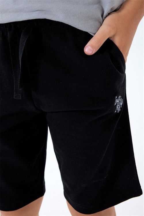 U.S. Polo Assn. Erkek Çocuk Tişört Şort Takım Gri US2427-4
