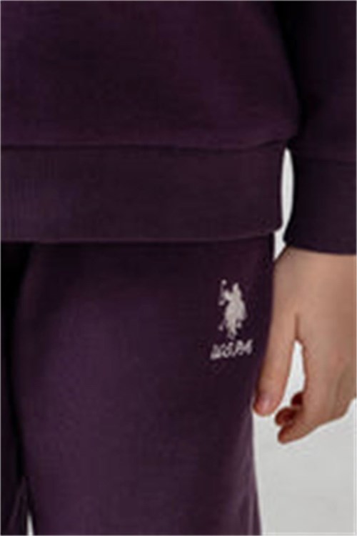 U.S. Polo Assn. Kız Çocuk Baskılı Eşofman Takımı Mürdüm US2712-4