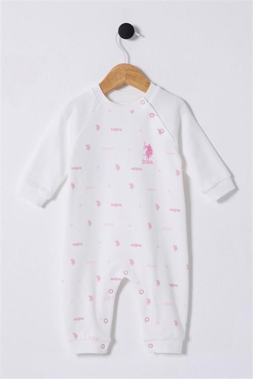 U.S.Polo Assn. Kız Bebek Patiksiz Tulum Beyaz USB2361