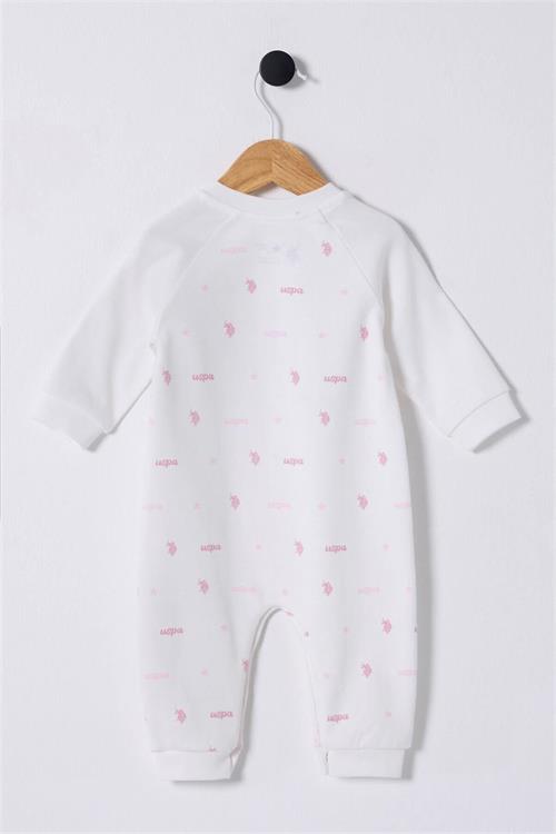 U.S.Polo Assn. Kız Bebek Patiksiz Tulum Beyaz USB2361