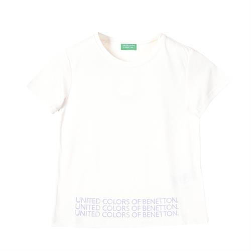 United Colors Of Benetton Kız Çocuk Tişört Beyaz G21286