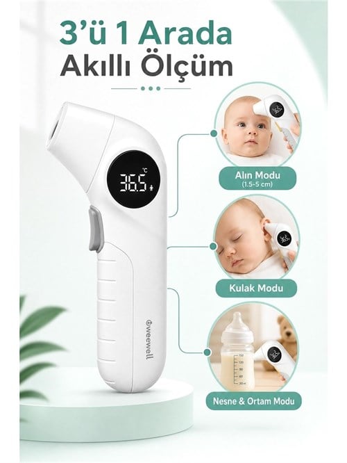 Weewell Dijital Kızılötesi Alın ve Kulaktan Ateş Ölçer WTA300