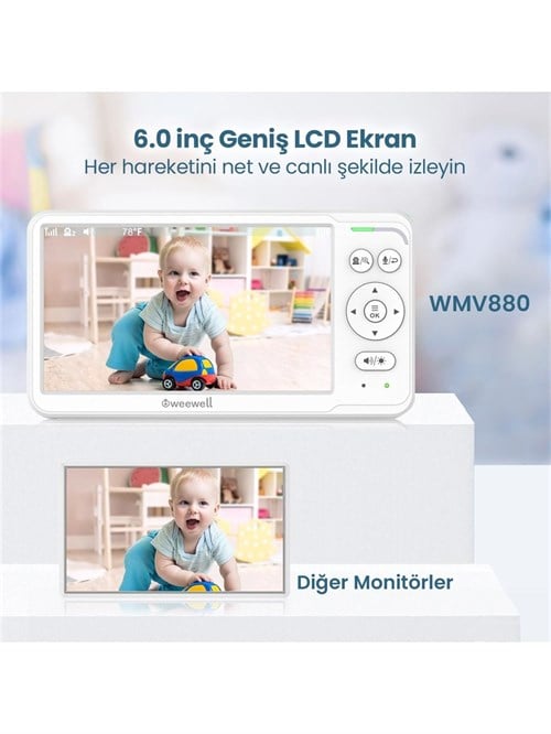 Weewell WMV880 Dijital Kablosuz Bebek İzleme Cihazı 6