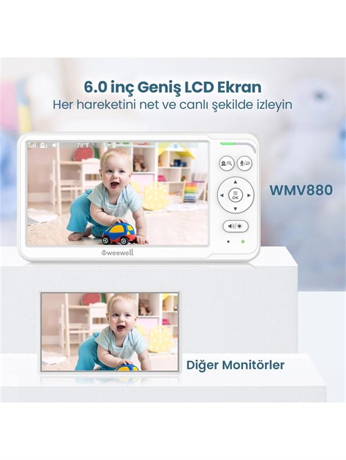 Weewell WMV880 Dijital Kablosuz Bebek İzleme Cihazı 6