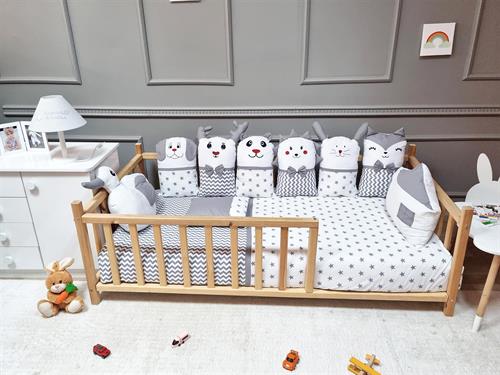 Yuar Baby Montessori Neşeli Dostlar 12 Parça Uyku Seti Gri