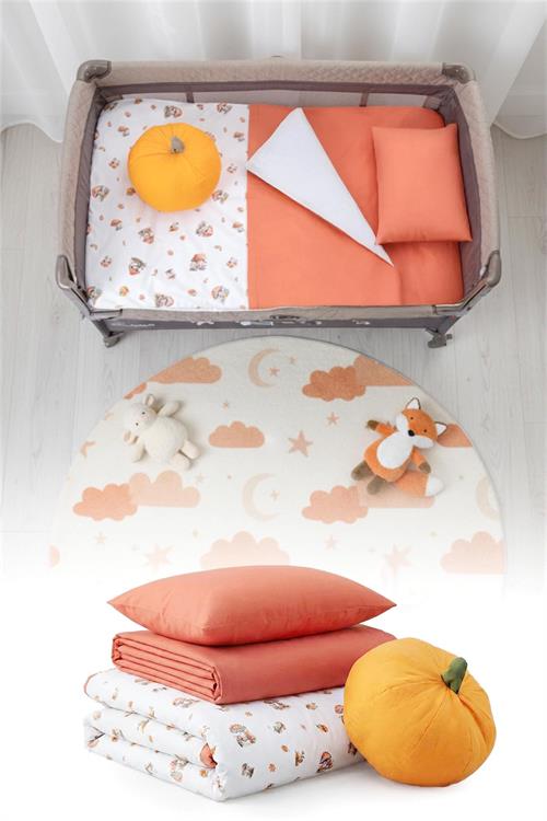 Yuar Baby Oyun Parkı 5 Parça Uyku Seti Bal Kabağı Turuncu