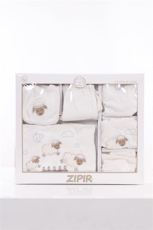 Zıpır Erkek Bebek Pamuklu 10lu Kuzu Hastane Çıkış Seti Mavi 580