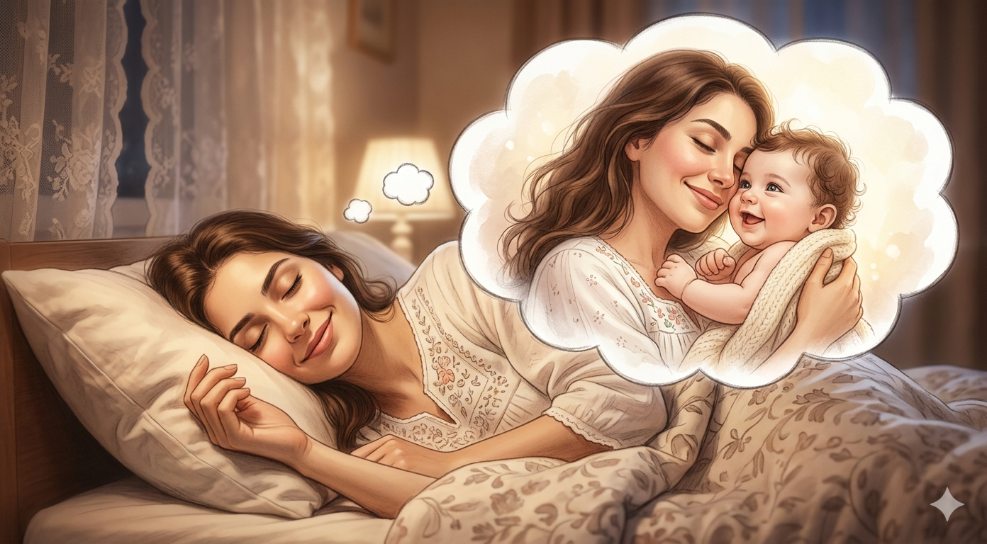 Rüyada bebek gören genç bir kadın