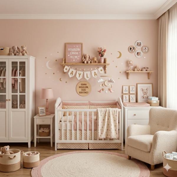 Kız Bebek Odası Örnek Süsleme 1