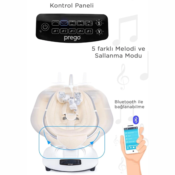 Prego Montes Otomatik Sallanan Ana Kucağı ile Kesintisiz Uyku