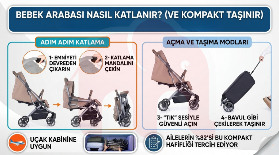 Bebek arabası nasıl katlanır? katlama yöntemini tarif eden içeriğimizin kapak görseli