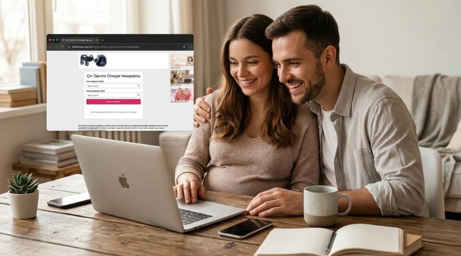 Minimoda web sitesi üzerinde çin takvimi ile cinsiyet hesaplama aracını kullan ve eğlenen anne baba